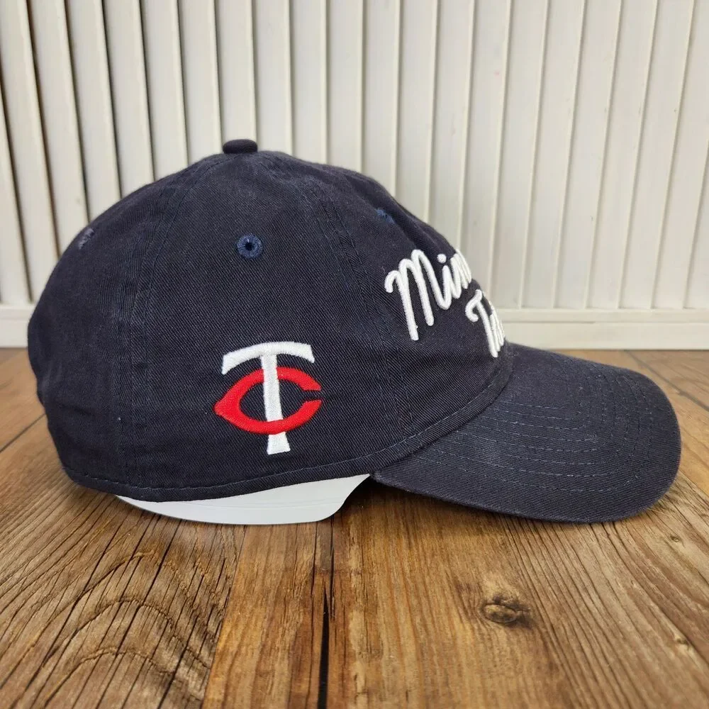 New Era Minnesota Twins 9twenty Script Spell Out Womens Snapback Hat Cap Navy